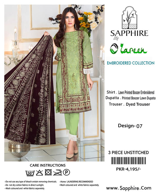 Printed Lawn Boozer Embroidered S0002