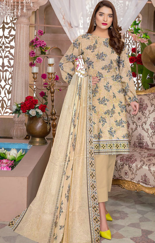 Printed LAWN 3PC- S0007