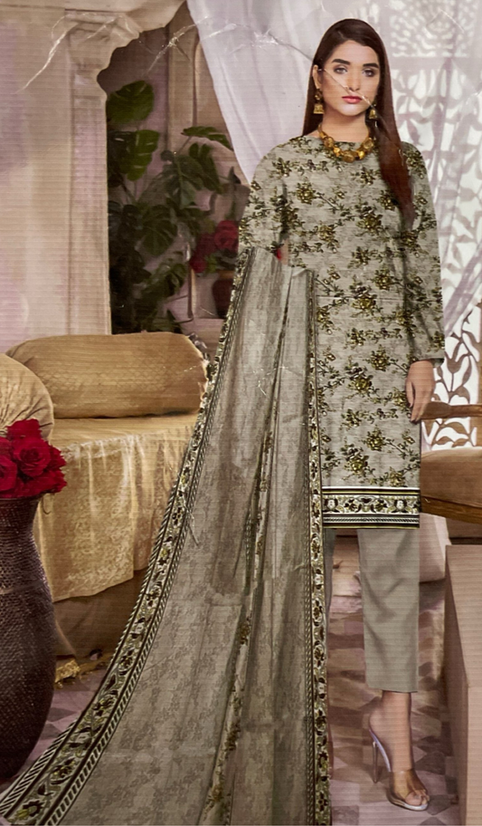 Printed LAWN 3PC- S0009